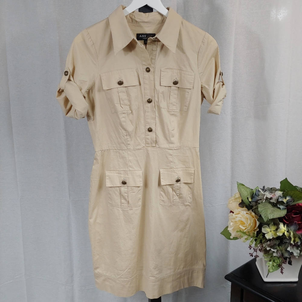 ABS Allen Schwartz Tan Dress 8.             J11